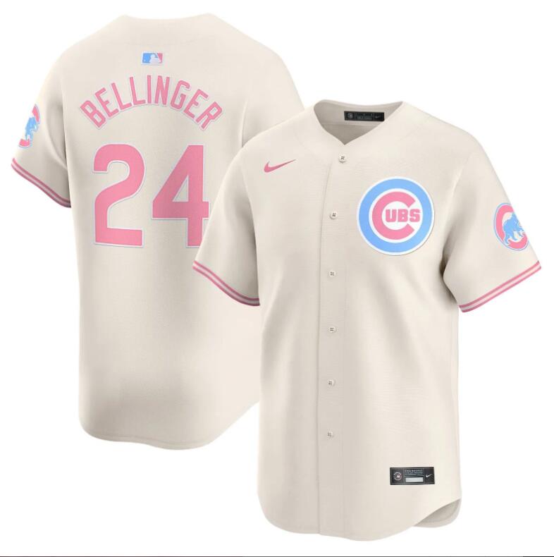 Men Chicago Cubs #24 Bellinger cream 2024 Nike MLB jersey